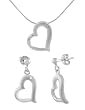 Sterling Silver CZ Accent Heart Jewelry Set