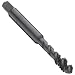 Dormer MTT-X E069/MTT-X E079 Powdered Metal Spiral Flute Threading Tap, For Stainless Steel, Black Oxide Finish, Round Shank With Square End, Modified Bottoming Chamfer