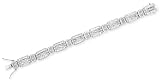 Princess-Cut Round C.Z. Diamond Sterling Silver Bracelet