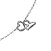 Mikiy Women's Fashion Alloy Diamond Heart Pendant Necklace