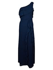 Crepe/Polyester One Shoulder   Dress With Ruffles