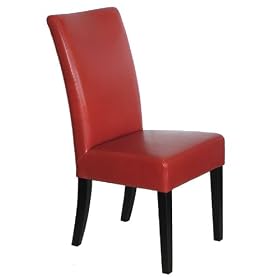 6 Terracotta Tatiana Leather Parsons Dining Room Chairs Set by Blue Concept