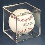 Signed Ultra Pro UV Protected Square Baseball Cube Ball Holder Display This is mainstream collectors choice for storage of Major League Baseballs. This ball cube features a built in stand to keep the baseball straight with the autograph aligned in front and centered. It has two equal u-shaped plastic pieces that slide together to form a precision fit. Its the perfect baseball display case for all your autographed baseballs. This baseball holder is mad