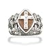 Oxidized Men's Cross Ring with Rosewood