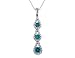 White and Blue Diamond Pendant 1.64 Carat (ctw) in 14K White Gold with Chain