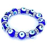 Eye Glass Beads Bracelet with Rhodium Plated Spacers