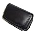 PCMICROSTORE Apple iPhone Black Leather Texture Horizontal Holster Carrying Case With Belt Loop And Clip