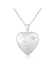 Sterling Silver "My Best Friend" Heart Diamond Necklace (0.01ct.)