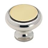 Amerock Solid Brass 1 1/4' Cabinet Knob Polished Chrome With Polished Brass Insert