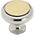 Amerock Solid Brass 1 1/4" Cabinet Knob Polished Chrome With Polished Brass Insert