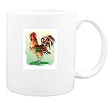 Mug with cock, rooster, bird