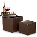 Furniture online: The Jameson Single Storage Ottoman Brown
