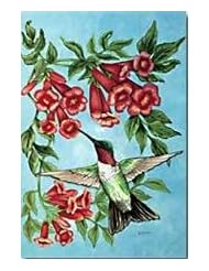 Lawn & Patio: Mini Decorative Garden Flag Hummingbird with Trumpet Vine - Custom Decor