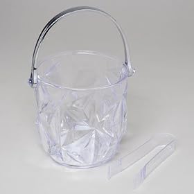 Buy Ice Bucket with Handle and Tongs Clear