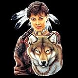 Indian Maiden & Wolf Adult Sweatshirt
