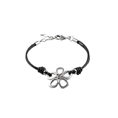 FOSSIL Lederarmband schwarz mit Charm 16 cm + 3,5 cm Verlängerung JF84998040