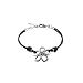 Fossil Damen-Armband Blume Leder Schwarz 16-19.5 cm JF84998040