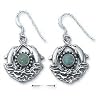 Sterling Silver Double Dolphins Turquoise Sun Waves Earrings - JewelryWeb