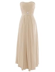 Strapless Chiffon Beaded Bridesmaid Dress/Prom Dress/Party Dress 