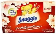 Snuggle Exhilarations Cherry Blossom & Rosewood Scented Laundry Fabric Softener Dryer Sheets (3 Pack)