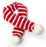 Holiday Candy Cane Striped Red/White Scarf for Dogs in size Large (fits neck 16"-19")