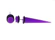 Fake Acrylic Taper - Purple - 16g Wire Stud - 0 Gauge - 47.5mm Length - Sold as a Pair