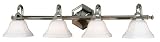 Kenroy Home Georgetown Four-Light Vanity, Polished Nickel with Frosted White Globes #90544PNL