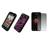 EMPIRE Black with Hot Pink Zebra Stripes Design Silicone Skin Case Cover +  ....