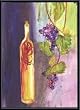 Art Poster Metal Framed Print - Hanging Grapes - Artist: Emma Stanghon- Poster Size: 27 X 19