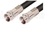 RG6 Quad Shield Type F Plug Coaxial Cable Assembly - 75 Ohm Transmission Line with Type F Male Connectors 50.0 FEET