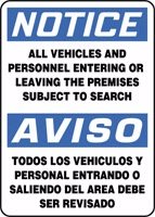 NOTICE ALL VEHICLES AND Aluminum Sign