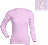 MLB Los Angeles Angels Mid Pink Womens Long Sleeve Signature Tee