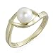 Nine Carat Gold Cultured Pearl Solitaire Ring.