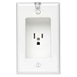 Leviton 688-W 15 Amp, 125 Volt, 1 Gang Recessed Single Receptacle, Residential Grade, with Clocked Hanger Hook, White