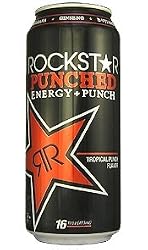 16 Pack - Rockstar Punched Energy Drink Tropical Punch Flavor - 16 Ounce