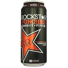 16 Pack - Rockstar Punched Energy Drink Tropical Punch Flavor - 16 Ounce