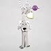 Dog and Bone Pendant in Sterling Silver with Brass Heart and Amethyst Gemstone Bead on a 16" Bead Chain, #8909