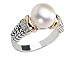 Freshwater Pearl & Diamond Ring in Sterling Silver with 14K Gold Accents