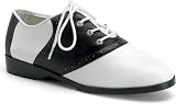 Saddle-50 Black and White Classic Saddle Shoe With Lace Up Front and Low Heel