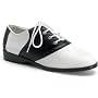 Saddle-50 Black and White Classic Saddle Shoe With Lace Up Front and Low Heel