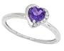 0.53Ct Amethyst Diamond Heart Ring in 10Kt White Gold-7