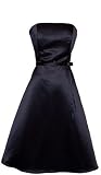 50's Strapless Satin Classic A Line Formal Bridesmaid Prom Dress