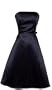50's Strapless Satin Classic A Line Formal Bridesmaid Prom Dress, Small, Plum