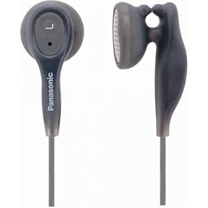 Panasonic RP-HV21-K In-Ear Earbud Heaphones with Built-in Clip (Black) by Panasonic