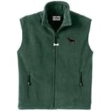 Men's Lined German Shepherd Black Fleece Vest