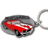 Ford Mustang Car Pewter Keychain