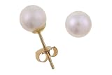 14K Yellow Gold Children's Freshwater Cultured Pearl Earrings