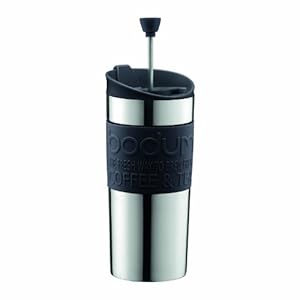 Bodum K11067 01 Travel Press Set Mug &agrave; Piston en Inox + Couvercle