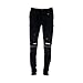 Kayden K - Men's Front Knee Zip Rips Jeans - Black