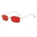 Armear Retro Square Sunglasses Small Metal Frame Flat Colored Lens 50mm (Gold/Red, 50)